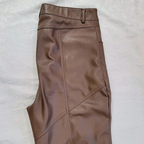 Dynamite Deep Taupe Gisele Faux Leather Utility Pants - Picture 7 of 7
